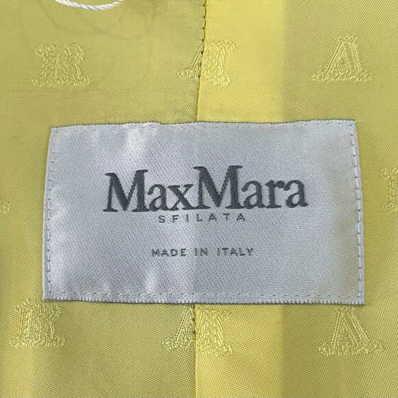 Max Mara Yellow Teddy Wool-Blend Double-Breasted Coat With Pockets Womens Outerw - Picture 6 of 8
